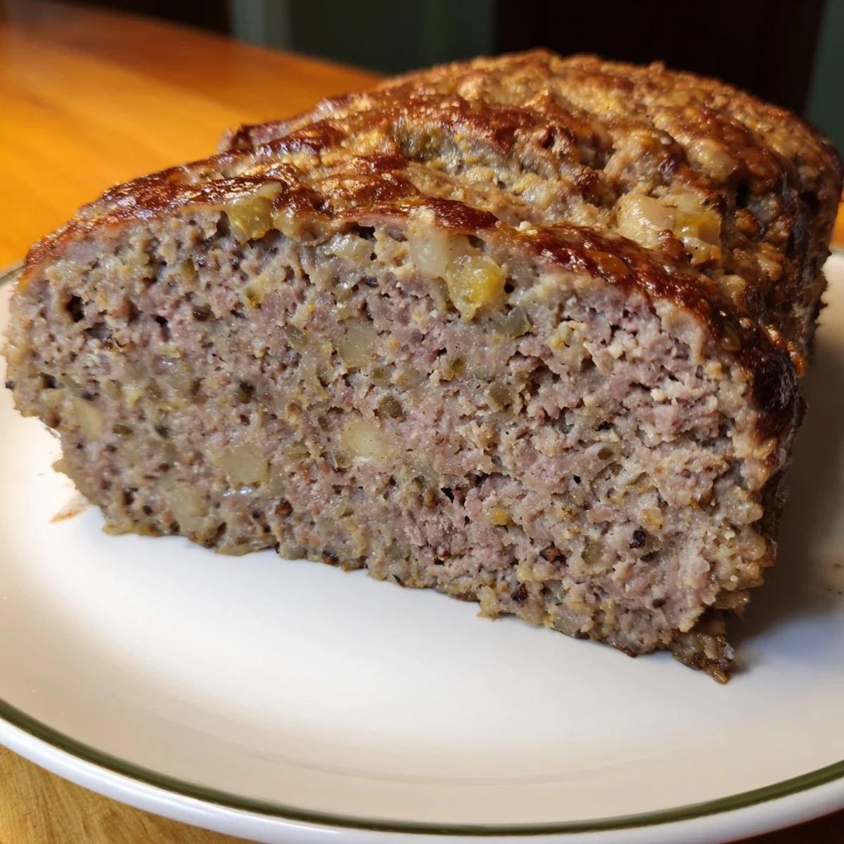 Golden brown Effortless Stove Top Stuffing Meatloaf, ready to slice, offers a comforting, savory aroma.