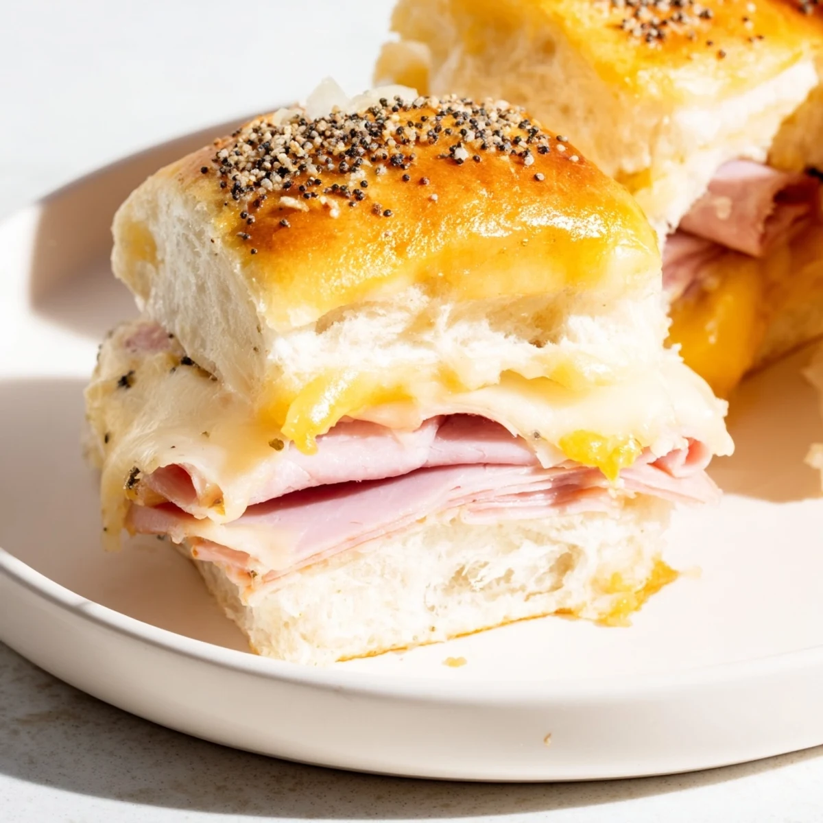 Cheesy Ham and Cheese Sliders