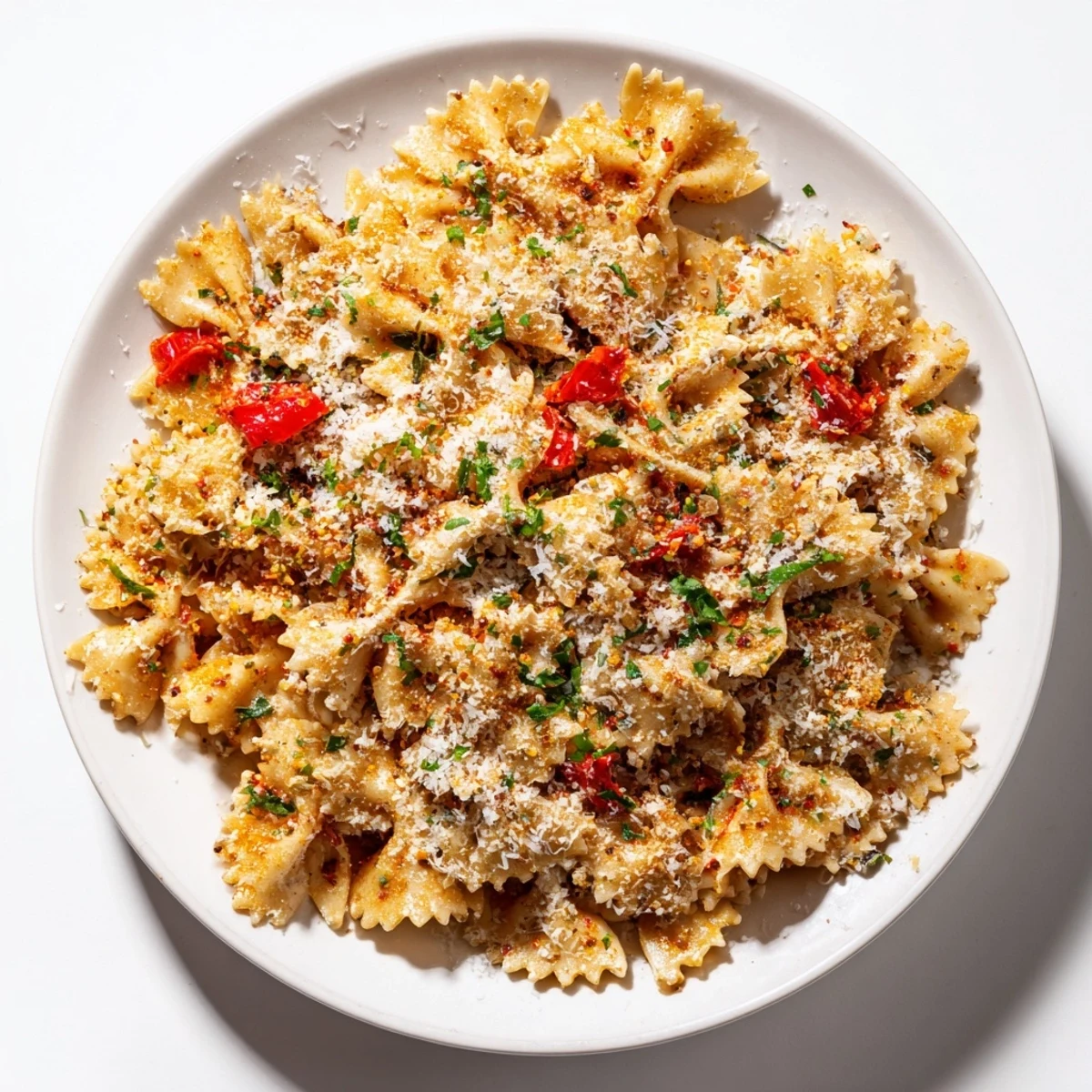 Golden, crispy Lightened Christmas Pasta Chips seasoned with holiday spices, promising a delightful crunch.