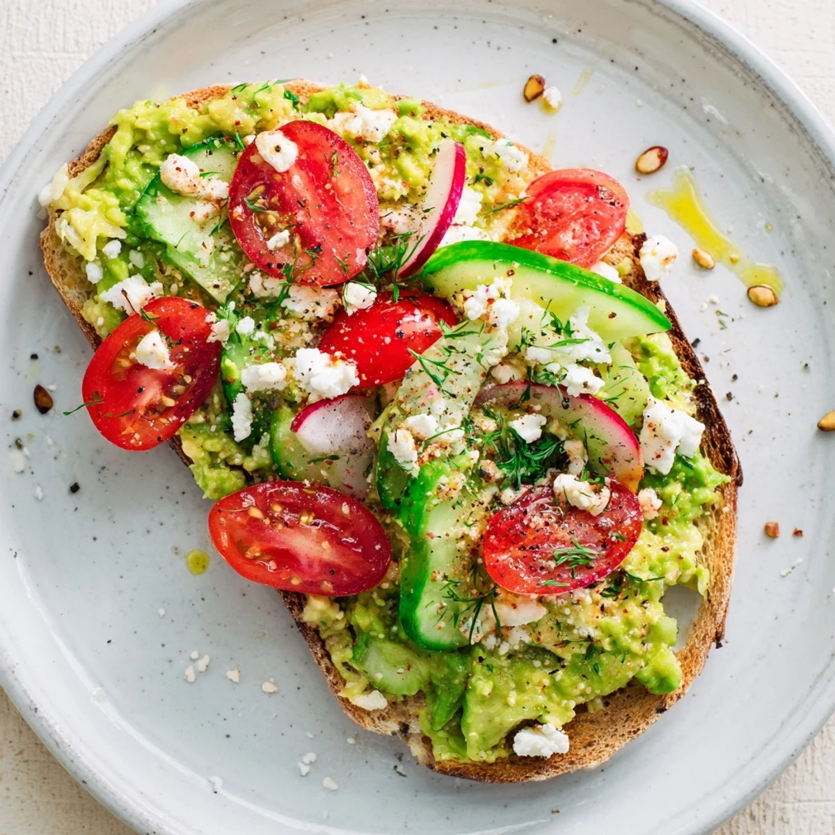 Vibrant Express Holiday Avocado Toast Bar, ready with creamy avocado and festive toppings, perfect for brunch.