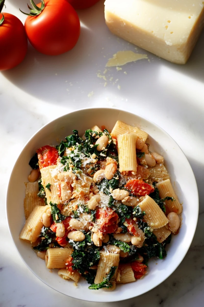 This vibrant Healthy Tuscan White Bean & Kale Pasta image shows a warm, comforting holiday meal.