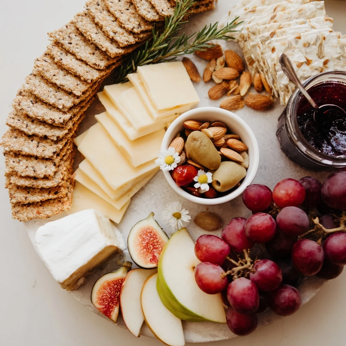 Golden Wheat Bundle Board arranged with cheese, fruits, and crackers perfect for entertaining.