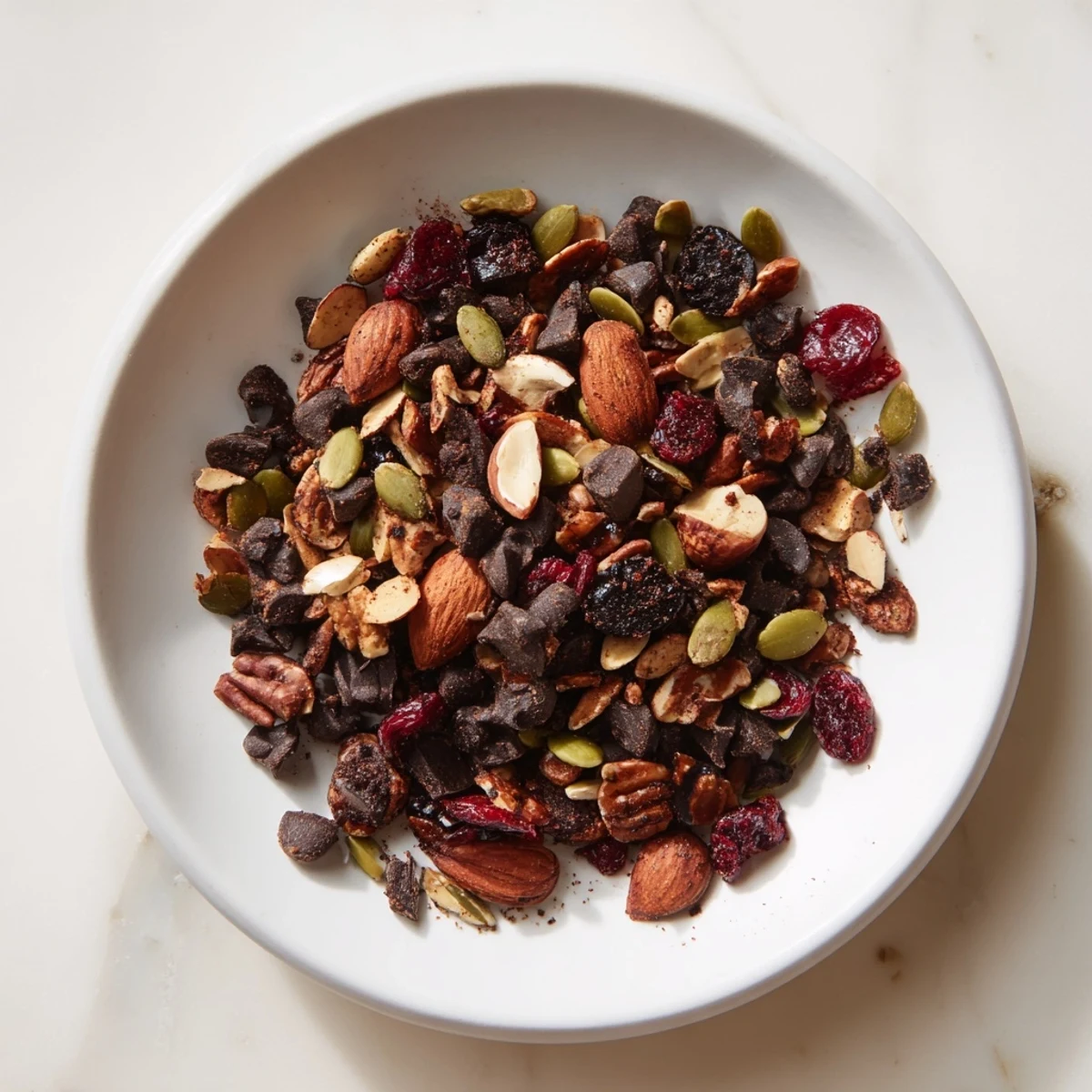 Golden roasted acorn and oak snack mix, a flavorful vegetarian treat with nutty aromas.