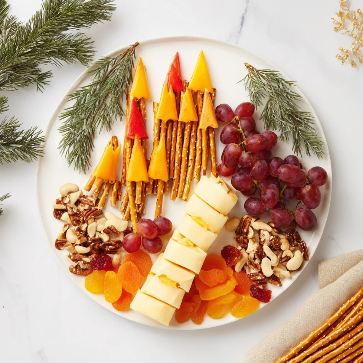Smoked gouda and fruity flames highlight a cozy Flickering Fire Log Snack Board for sharing and enjoying.