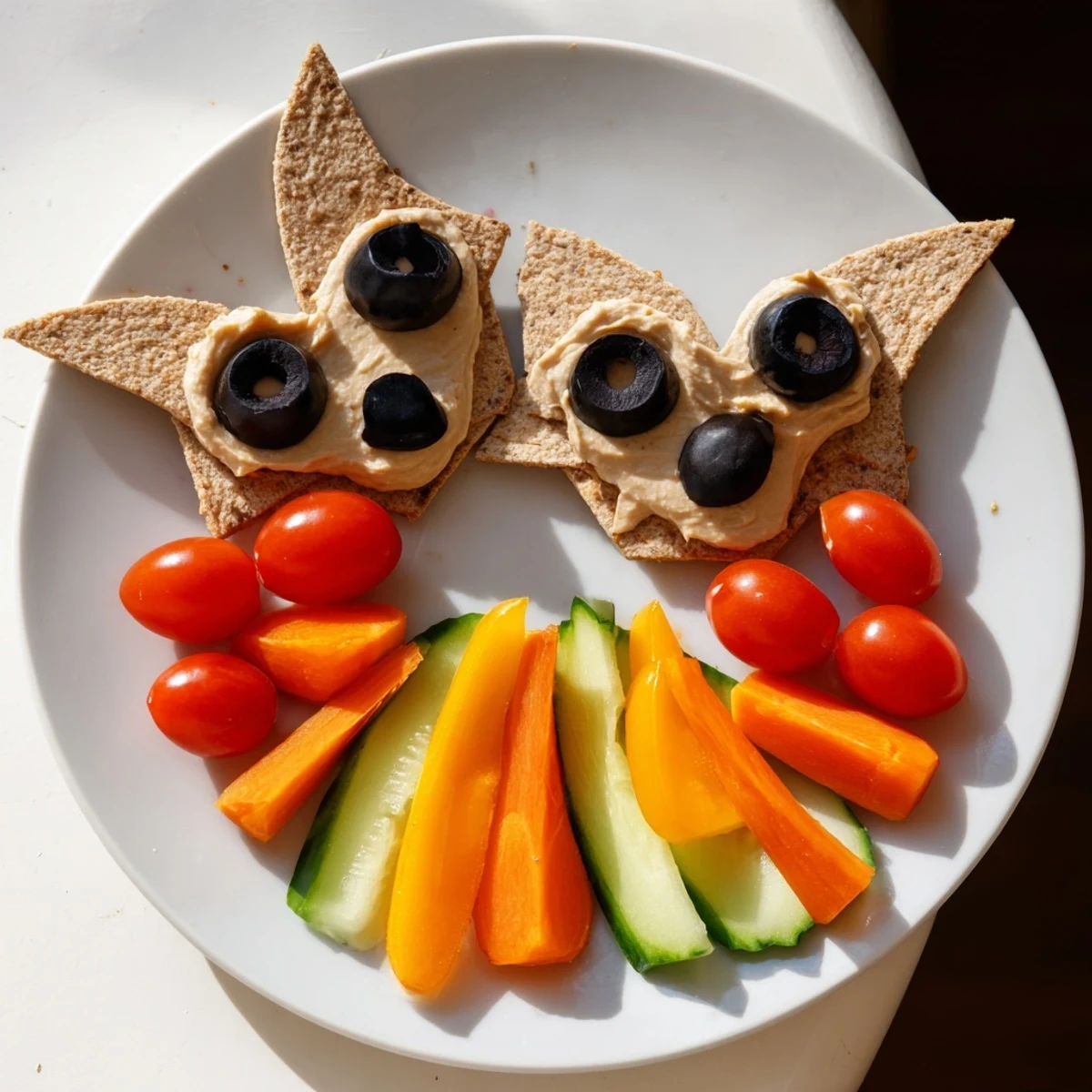 A Halloween snack board with flying bat treats: sweet and savory delights arranged beautifully.