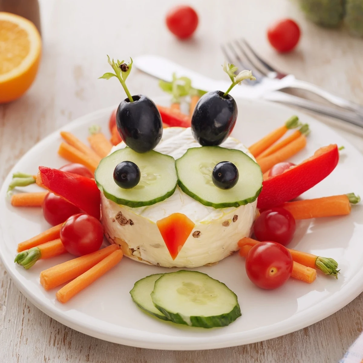 Vibrant Coccinelle Amusante Planche Pique-Nique platter: a charming ladybug spread with colorful veggies and dips.