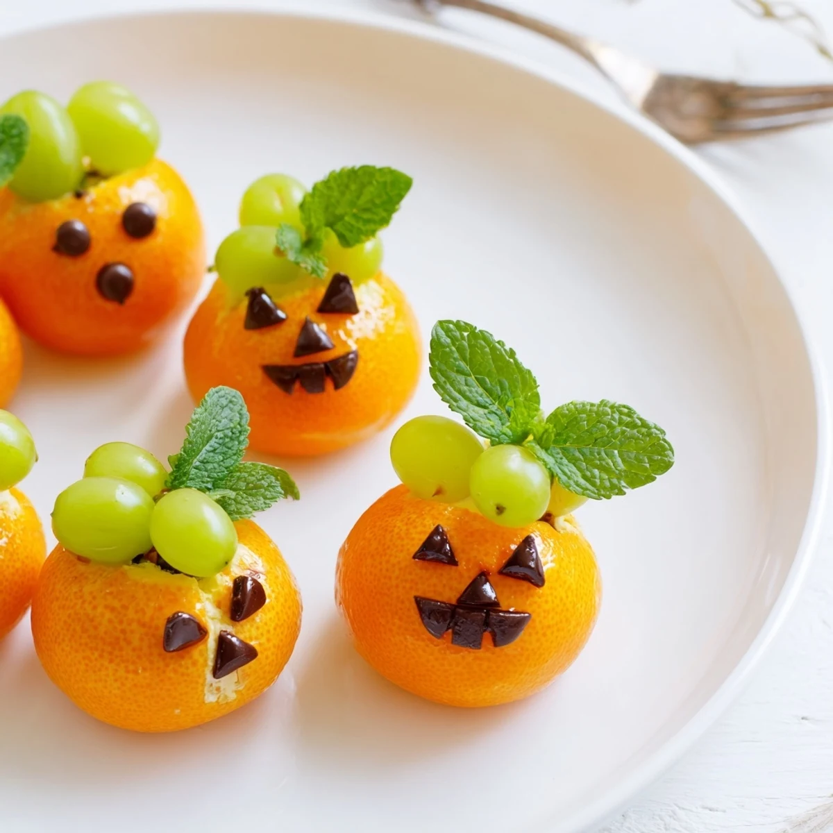 Freshly assembled pumpkin patch orange slices, fun snack alternative for your Halloween spread.