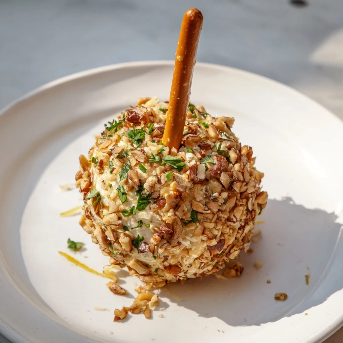 Champagne Cork Cheese Balls, coated in herbs and nuts, are perfect for festive celebrations.