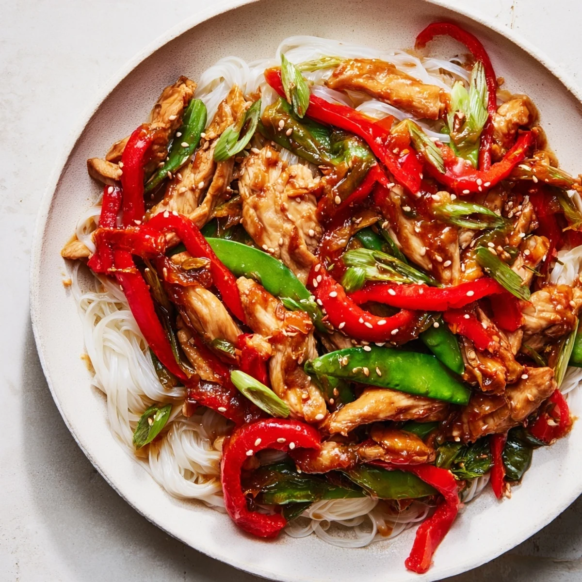 Mongolian Chicken Rice Noodles