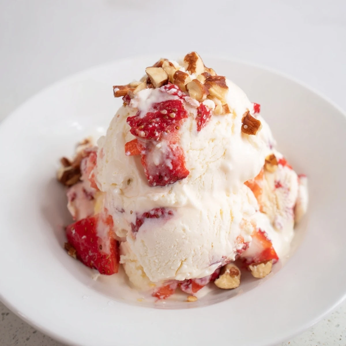 Homemade cottage cheese ice cream, a refreshing dessert, perfect for a hot summer day.