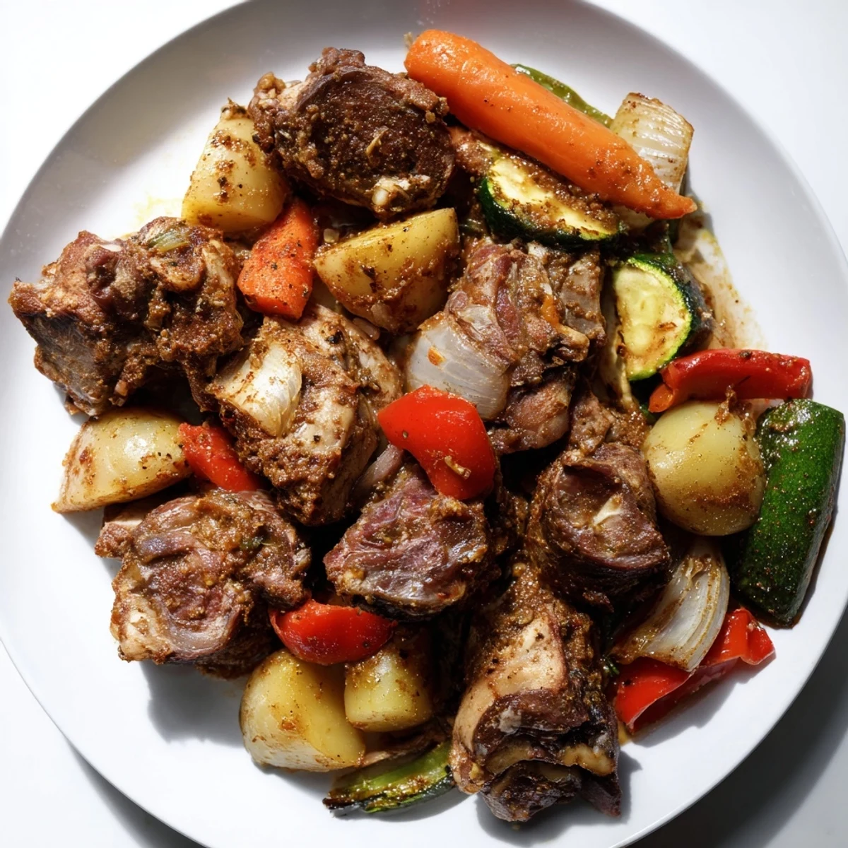 Juicy Jordanian Zarb features tender lamb and vibrant vegetables, slow cooked to smoky perfection.