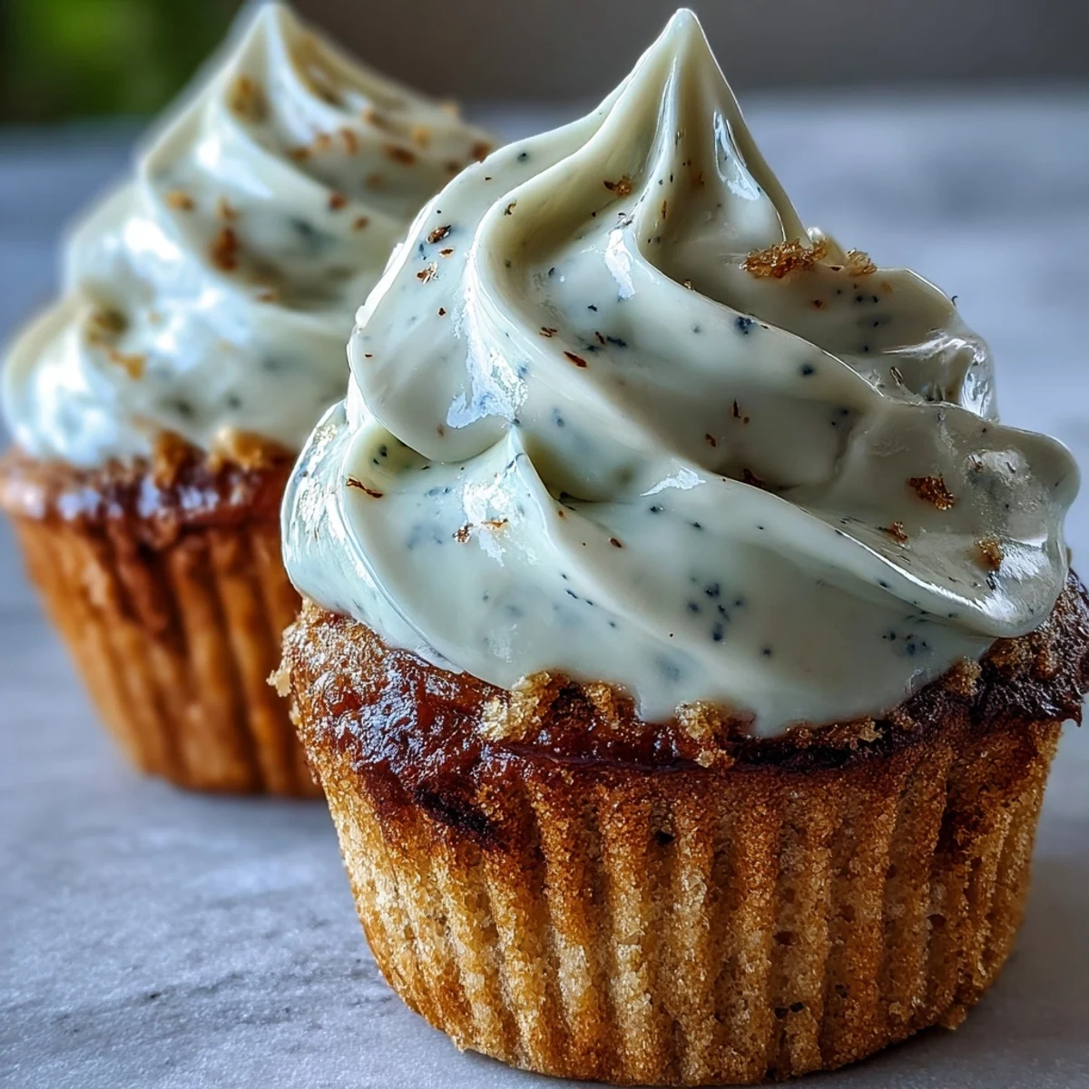 Twelve Olive Oil Cupcakes with Black Currant Frosting line a wire rack, boasting moist golden crumb and vibrant purple swirls.