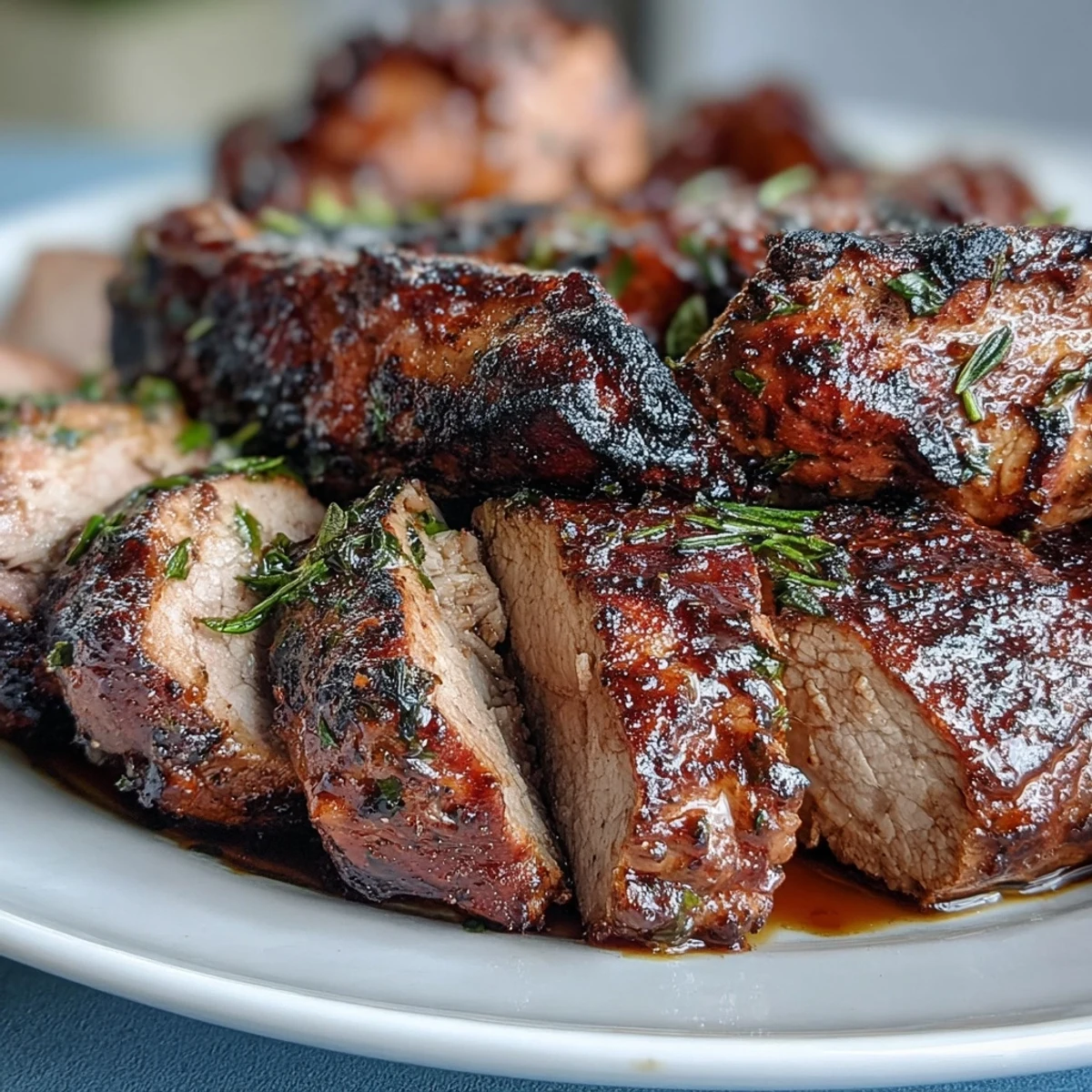 Jerk spiced pork tenderloin with bold Caribbean flavors, roasted to juicy perfection and served with fresh lime wedges.