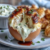 Adorable baby chick deviled eggs decorated with carrot feet and black olive eyes, great for spring parties.