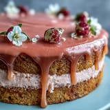 Bridal Shower Rosé Velvet Cake: elegant blush cake with decadent gold drip.