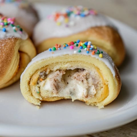 Quick Christmas Biscuit Bombs displayed: warm, golden brown, with sweet glaze and colorful sprinkles.