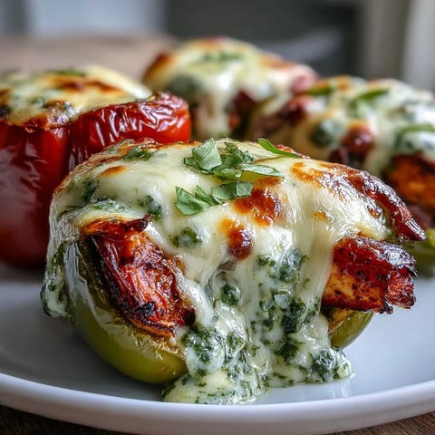 Oven-baked mini sweet peppers stuffed with pesto chicken and gooey mozzarella cheese.