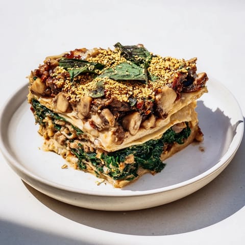 Vegan Lasagna Mushroom Spinach