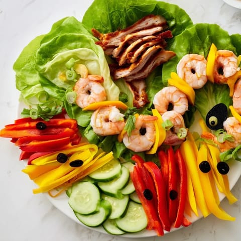 A creatively arranged Lunar New Year Dragon Platter, featuring shrimp, pork, and dipping sauces.