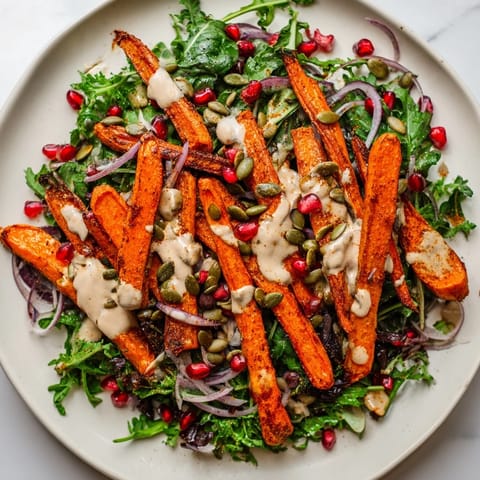 Imagine the beautifully caramelized texture of these Roasted Carrot Salad ingredients served on a platter.