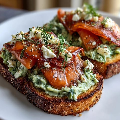 Keto avocado bread toasts topped with smoked salmon and everything bagel seasoning for a healthy brunch.