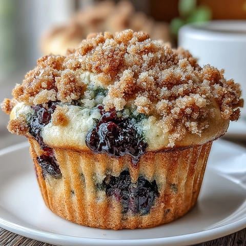 Lemon Blueberry Sourdough Muffins