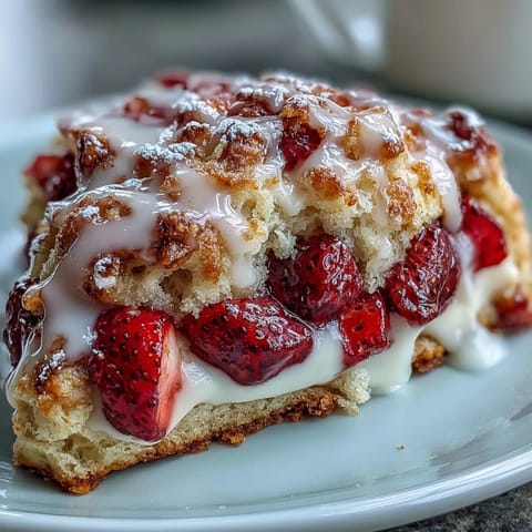 Lemon Glazed Strawberry Scones