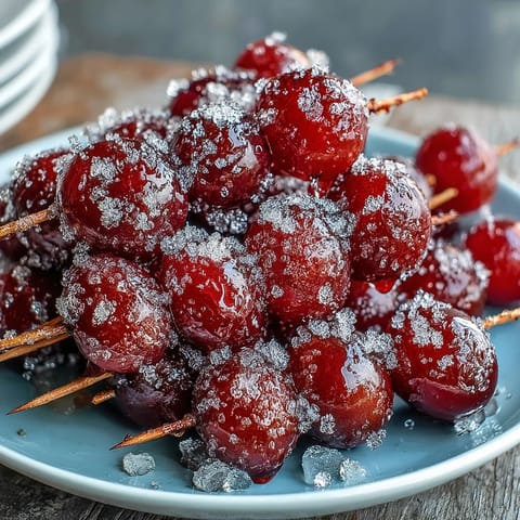 Zesty lime sugar coats juicy grapes on skewers, then freezes into a refreshing, colorful treat for hot days.