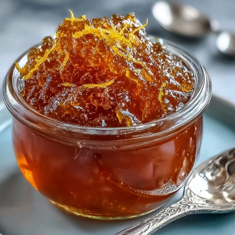 A golden jar of dandelion jelly with lemon and honey, spread on warm toast for breakfast.