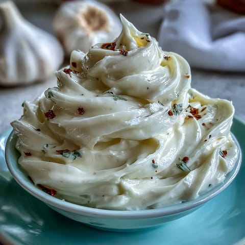 Creamy homemade garlic aioli with fresh minced garlic, perfect for dipping crispy fries or grilled vegetables.  