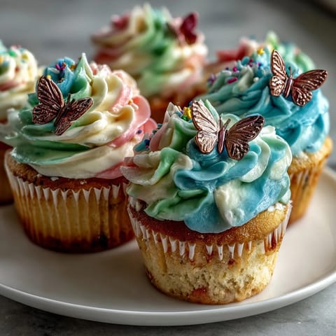 Spring Cupcakes Pastel Butterfly