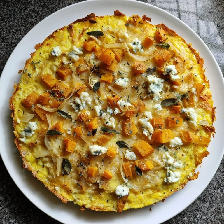 Cutting into a flavorful Potato Crust Quiche showcasing layers of squash and a savory filling.
