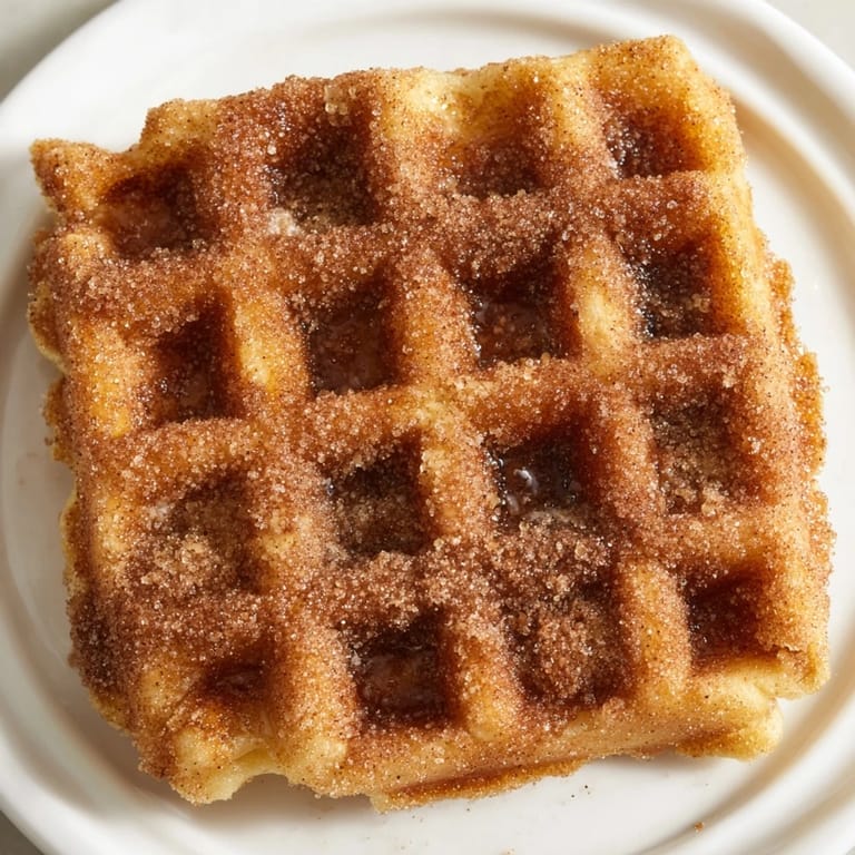 Indulge in these crispy Express Cinnamon Sugar Churro Waffles, coated in a warm, flavorful cinnamon-sugar mixture.
