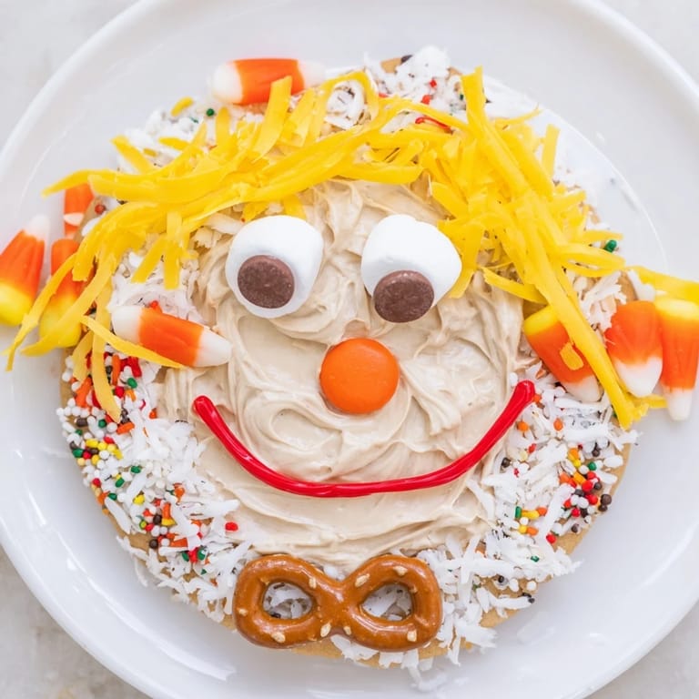 Sweet and fun Scarecrow Candy Platter, an easy no-bake dessert with pretzel bow ties and candy corn.