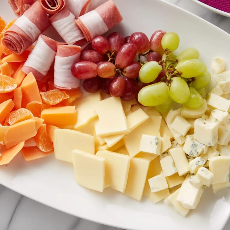 Delicious Christmas 2025 Festive Grazing Board, laden with colorful cheeses, olives, and festive rosemary sprigs.