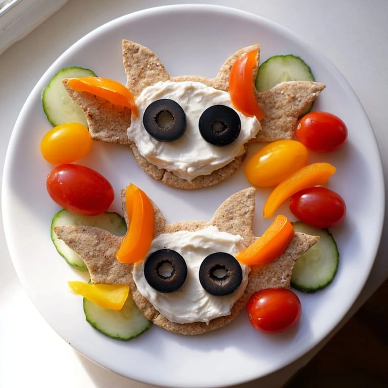Vivid image of a delicious Flying Bat Halloween Snack Board filled with fun treats; ready for any party.