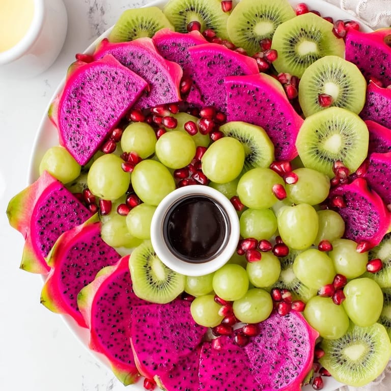Imagine the gorgeous Dragon Scales Fruit and Dip Board, a feast of sweet, luscious tropical fruit.