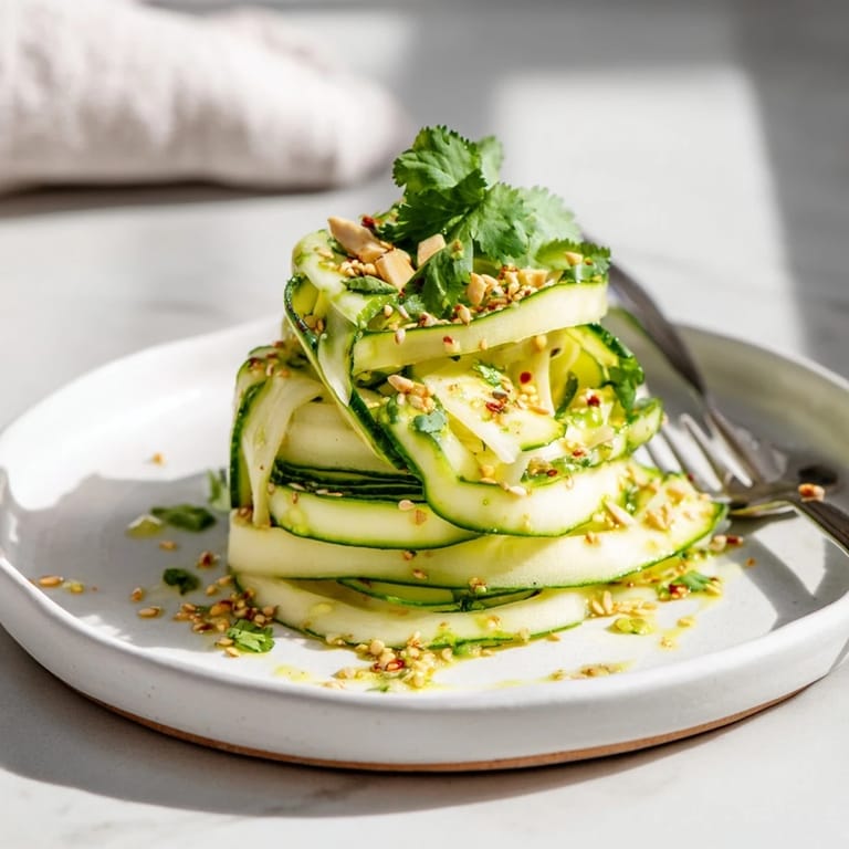 Fresh, crisp Jicama and Cucumber Slice Stack, perfect for a light, refreshing appetizer, garnished with cilantro.