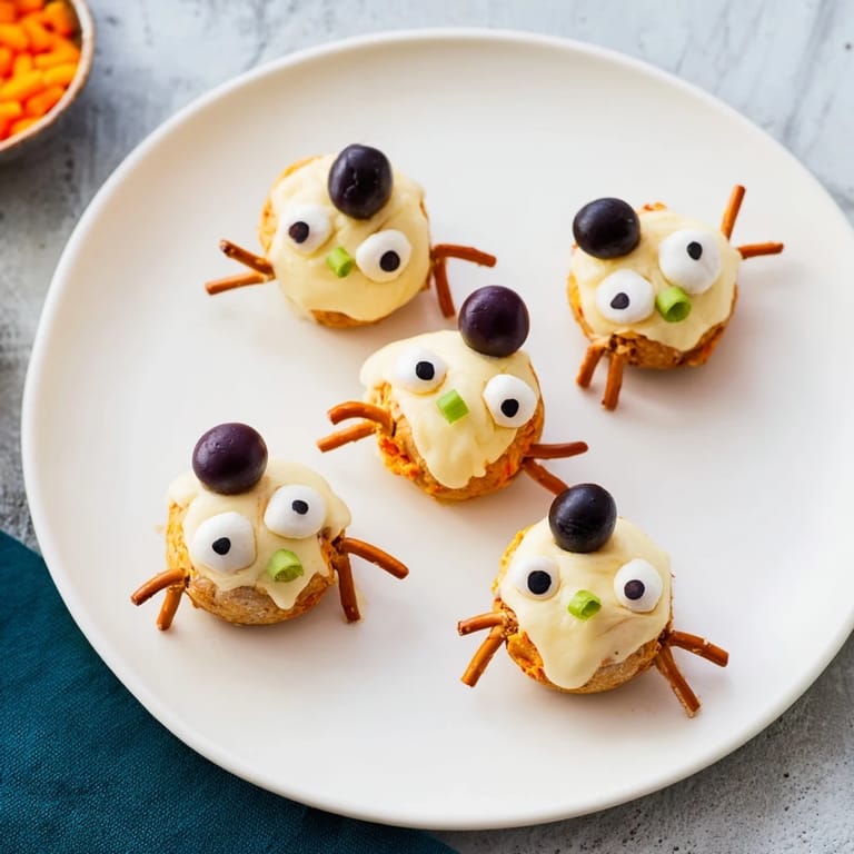 These fun, cheesy Melted Snowman Cheese Bites showcase the cutest winter appetizer with black olive eyes.