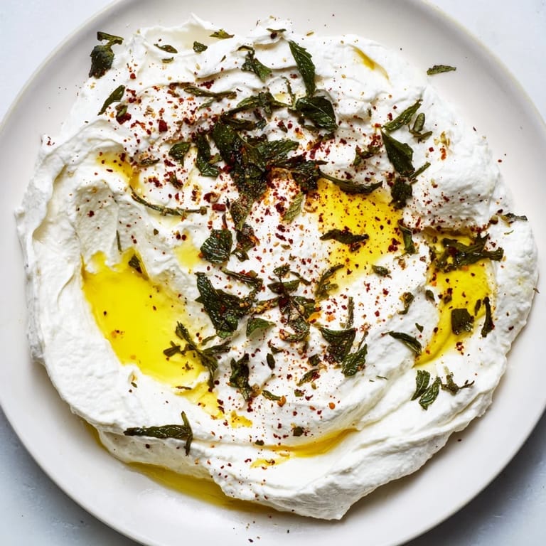 Thick, strained Levantine labneh cheese, perfect for dipping or spreading, a simple Middle Eastern delight.