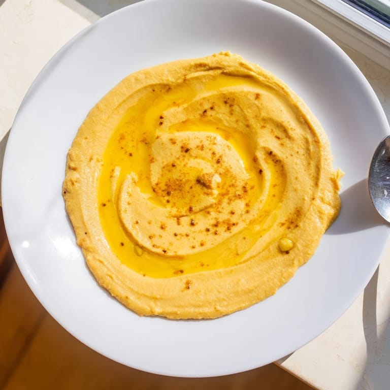 A serving bowl of homemade Chickpea Curry Paste, surrounded by pita bread and cucumber slices, perfect for a vegan appetizer.