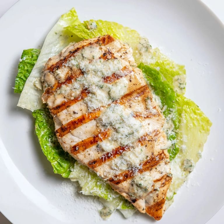 A close-up of a Caesar chicken sandwich, highlighting golden-brown chicken and fresh romaine nestled in a soft toasted bun.