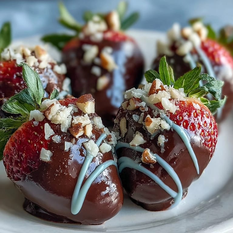 Fresh chocolate covered strawberries chilled and set, served with sparkling wine for an elegant celebration.