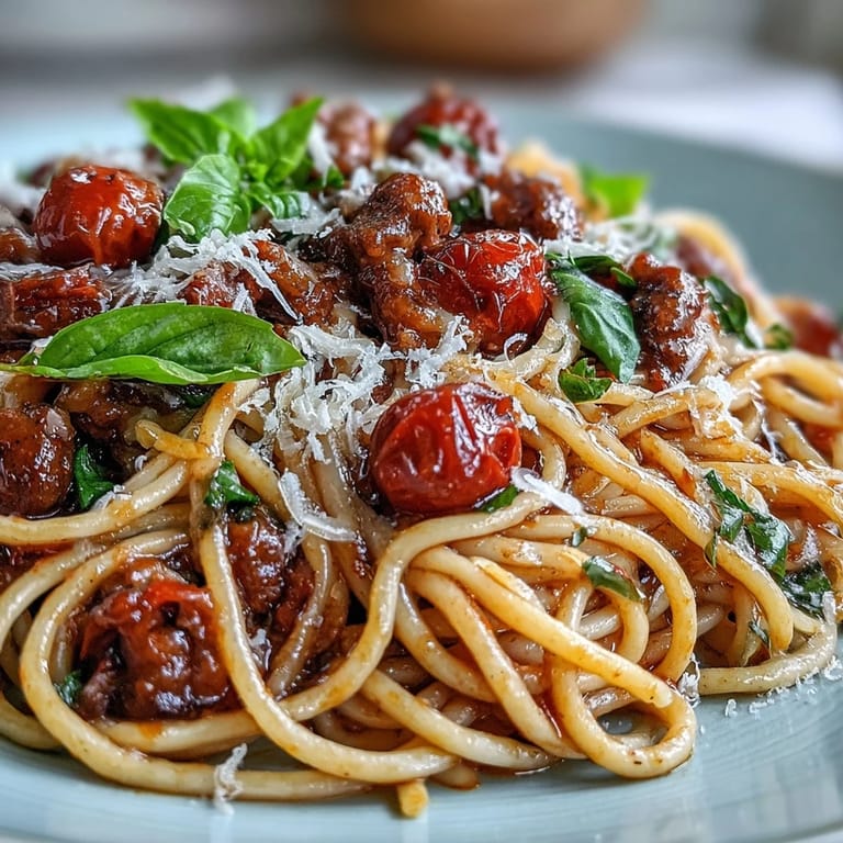 Italian Drunken Noodles tossed in a Chianti tomato sauce with shrimp, garlic, and onion, served in a warm skillet with Parmesan.
