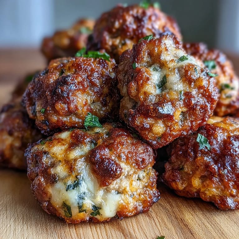 Cheesy Rotel Sausage Balls with a crispy crust, perfect for game day snacking or breakfast.
