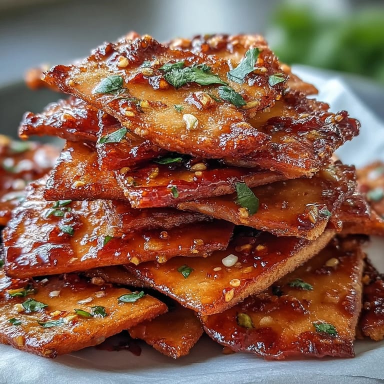 Spicy Chili Crisp Garlic Naan Chips baked to perfection, served with a cool, creamy Asian cucumber dip for a flavorful snack.
