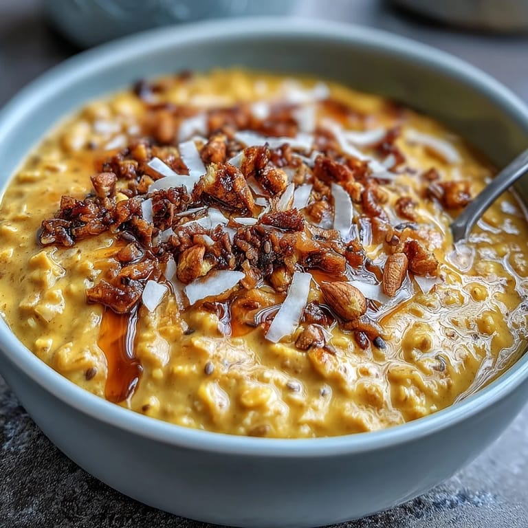 Anti-inflammatory golden milk overnight oats in a jar, featuring warming spices and a sprinkle of chopped nuts for texture.