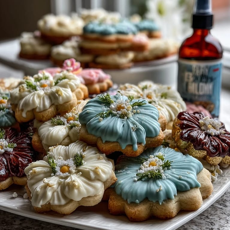 Buttery Baby in Bloom cookies decorated with soft pink, yellow, and lavender icing for a festive touch.  