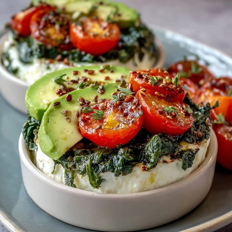 Savory cottage cheese bowl with crisp cherry tomatoes, cucumber, and bell pepper, garnished with fresh chives and parsley for a refreshing morning meal.