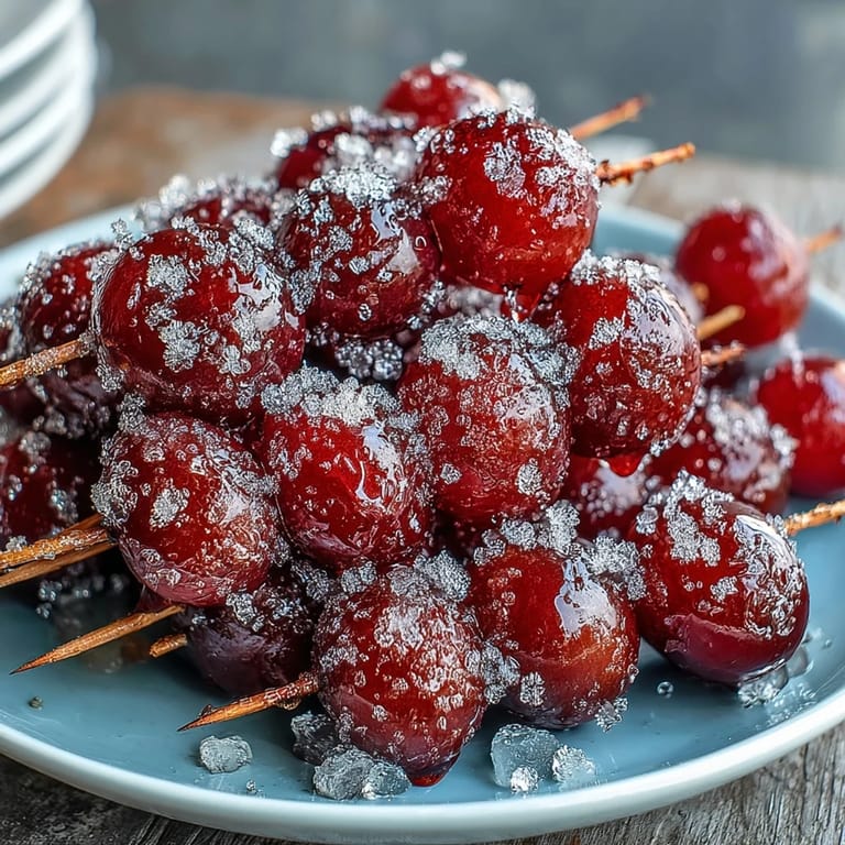 Zesty lime sugar coats juicy grapes on skewers, then freezes into a refreshing, colorful treat for hot days.